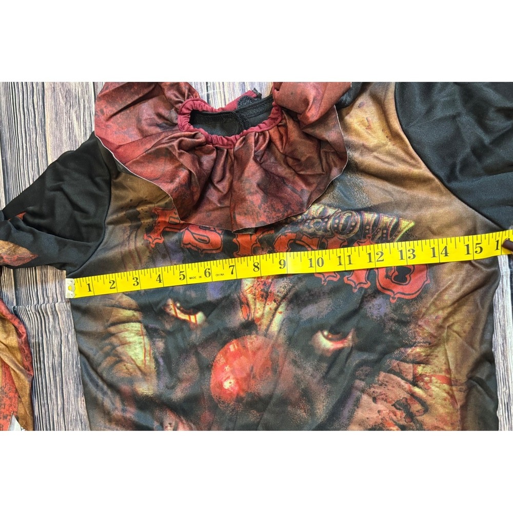 Sideshow Psycho Clown Costume Boys M (8-10) Shirt Mask Halloween Scary - Picture 4 of 13